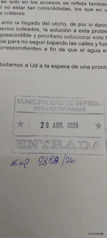 Foto del reporte